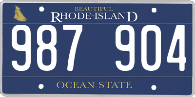 RI license plate 987904