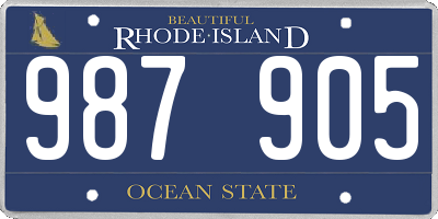 RI license plate 987905