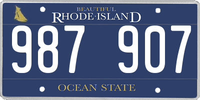 RI license plate 987907