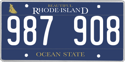 RI license plate 987908