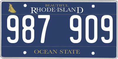 RI license plate 987909