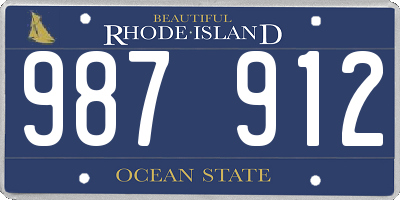 RI license plate 987912