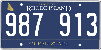 RI license plate 987913