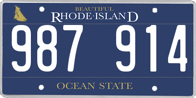 RI license plate 987914