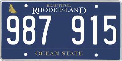 RI license plate 987915