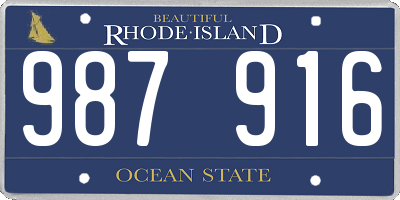 RI license plate 987916