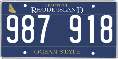 RI license plate 987918