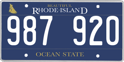 RI license plate 987920