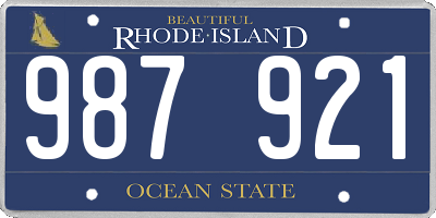 RI license plate 987921