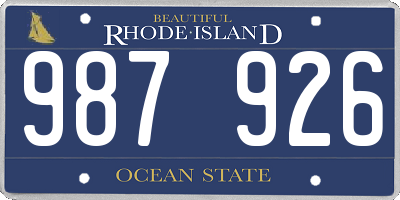 RI license plate 987926