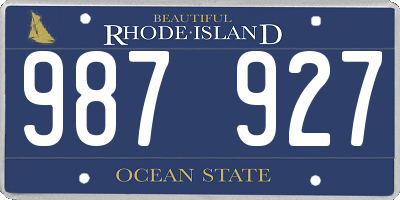RI license plate 987927