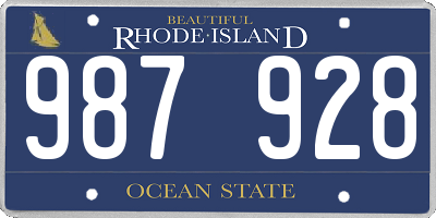 RI license plate 987928