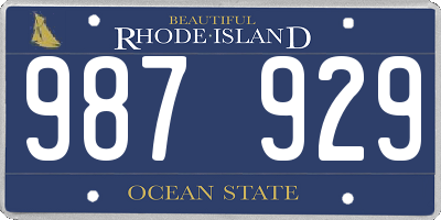 RI license plate 987929