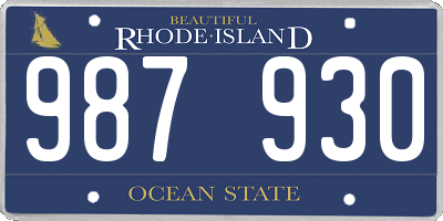 RI license plate 987930