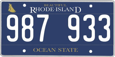 RI license plate 987933