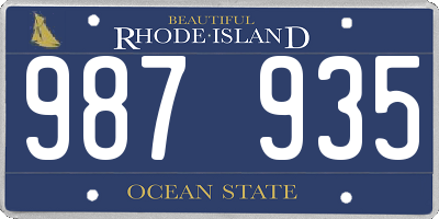 RI license plate 987935