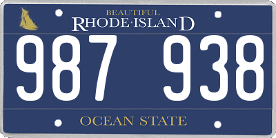 RI license plate 987938