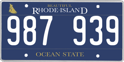 RI license plate 987939