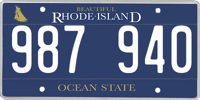 RI license plate 987940