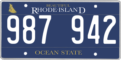 RI license plate 987942