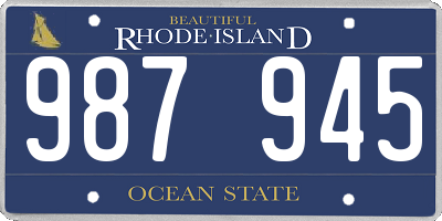 RI license plate 987945