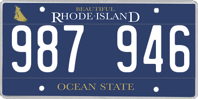 RI license plate 987946