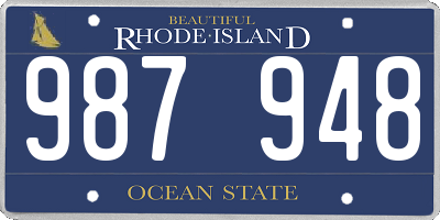 RI license plate 987948