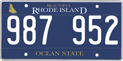 RI license plate 987952