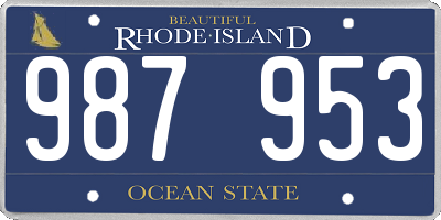 RI license plate 987953