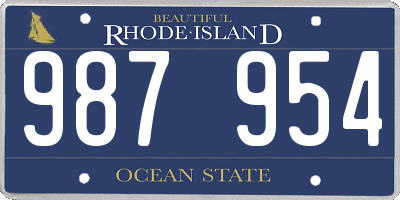 RI license plate 987954