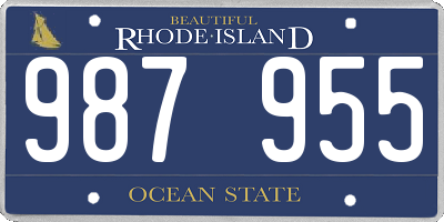 RI license plate 987955