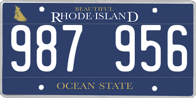 RI license plate 987956