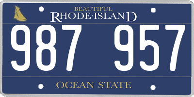 RI license plate 987957