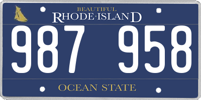 RI license plate 987958