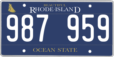 RI license plate 987959