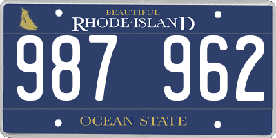 RI license plate 987962