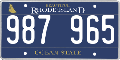 RI license plate 987965