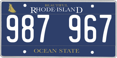 RI license plate 987967