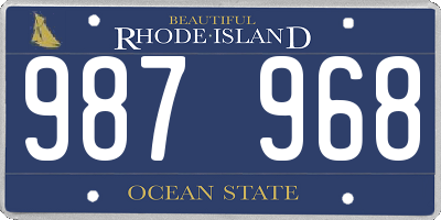 RI license plate 987968