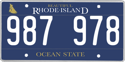 RI license plate 987978