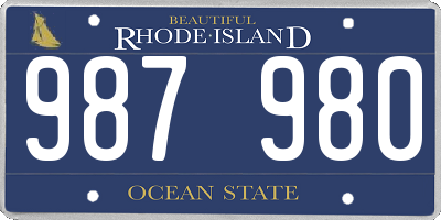 RI license plate 987980