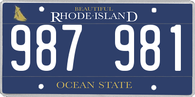 RI license plate 987981