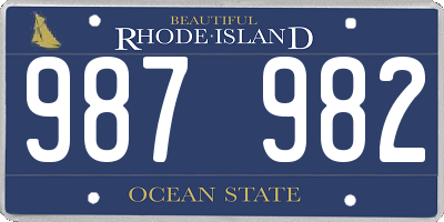 RI license plate 987982