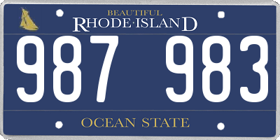 RI license plate 987983