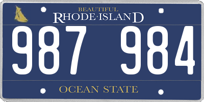 RI license plate 987984