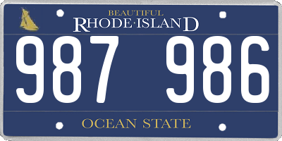 RI license plate 987986