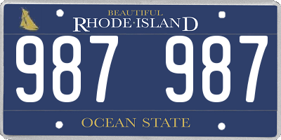 RI license plate 987987