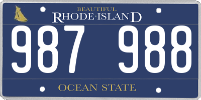 RI license plate 987988