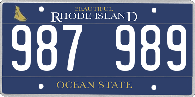 RI license plate 987989