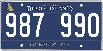 RI license plate 987990